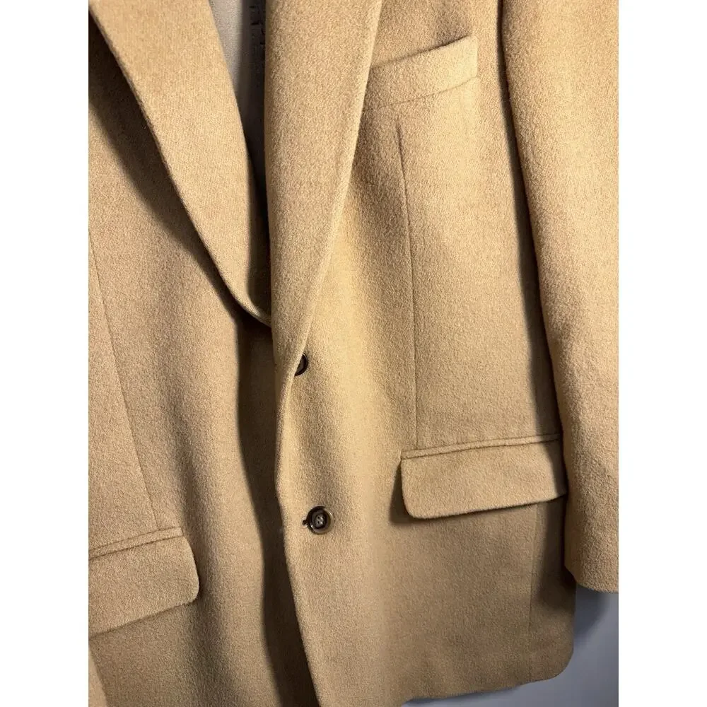 Camel‎ Hair Sport Coat Blazer Men’s 44R Tan Club Room Charter Club